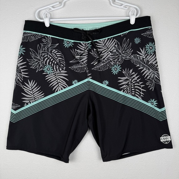 O'Neill Other - O'Neill Hyperfreak Hawaii Board Shorts Mens 40 Black Tropical Floral Swim Trunks